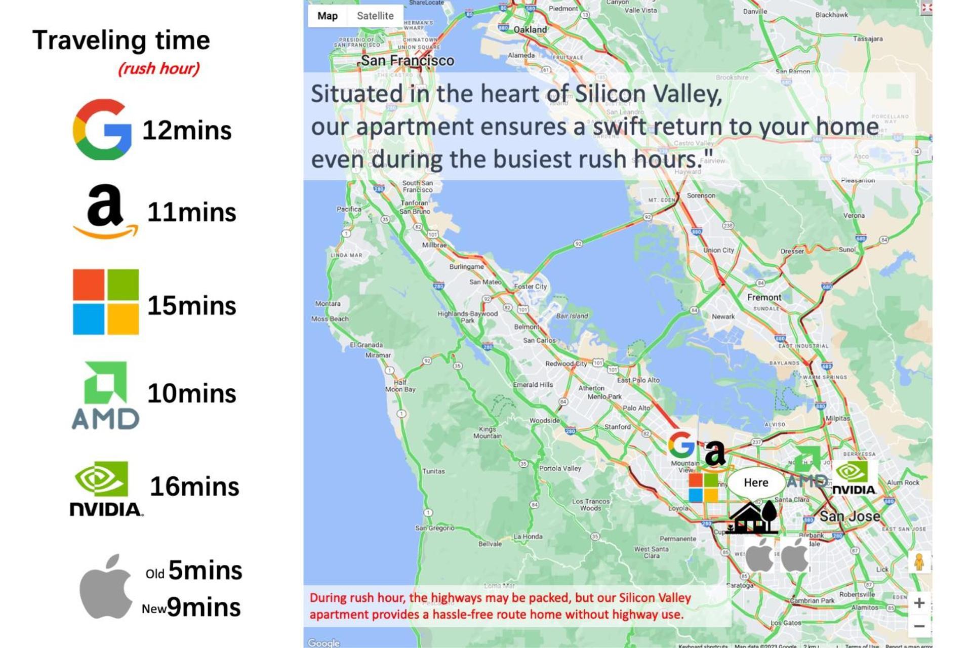 2Br Apt With Brand New Super Quite Ac, Washer, Dryer, Free Ev Station, Free Parking In Cupertino Sunnyvale Extérieur photo